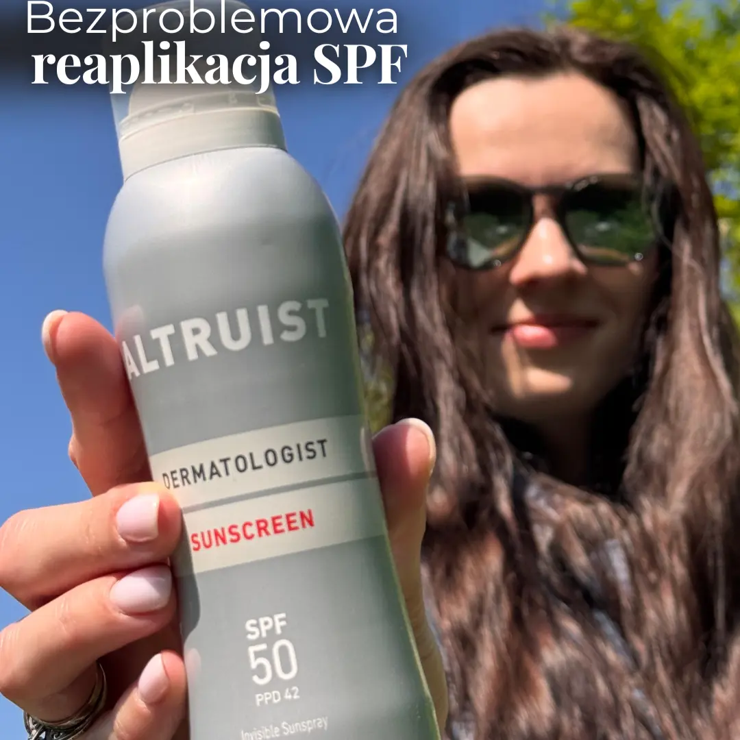 Jak reaplikować SPF w ciągu dnia - moja opinia o spray’u przeciwsłoneczny SPF50 od Altruist 1